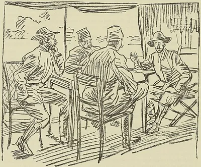ENTREVUE DU CAPITAINE MARCHAND ET DU SIRDAR KITCHENER (D’après un croquis original publié…