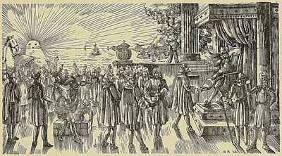 REMISE DES PRIVILÈGES DE LA COMPAGNIE DES INDES (1664) PAR LOUIS XIV (D’après la gravure…