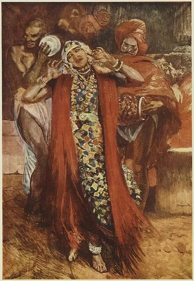 DANSEUSE INDOUE Tableau de ALBERT BESNARD.