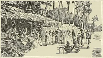PONDICHERY : MARCHÉ INDIGÈNE. (A. Reiss.)