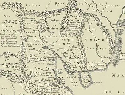 CARTE DU TONKIN ET DE LA COCHINCHINE DU PÈRE DE RHODES. Bibliothèque nationale