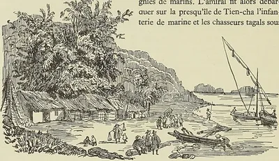 LE PORT DE TOURANE, d’après un dessin de Fisquet, Voyage de la Bonite