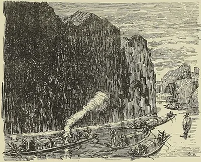LE HAUT-MÉKONG, d’après un croquis de Delaporte : F. Garnier, Voyage d’exploration en…