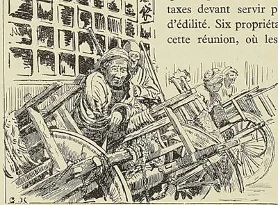 CHANGHAI : COOLIES CONDUCTEURS DE BROUETTES