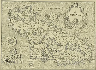 CARTE DE MADAGASCAR PAR PORCACCHI (1579), d’après l’Isole piu famose del mondo