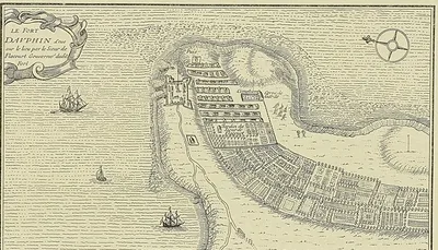 PLAN DE L’HABITATION DE FLACOURT ET DU FORT DE FORT-DAUPHIN (Flacourt : Histoire de la…