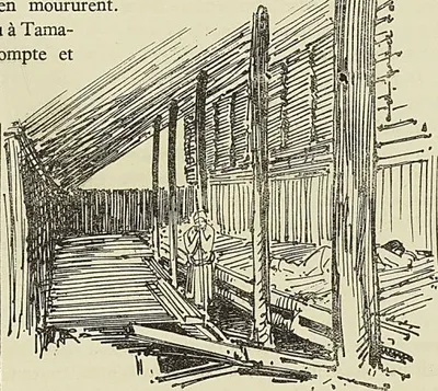 INTÉRIEUR D’UN BLOCHKAUS, d’après un dessin du Monde illustré