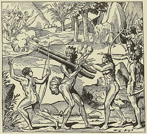 RUSE DE QUONIAMBEC, d’après Thévet, Cosmographie (1575)