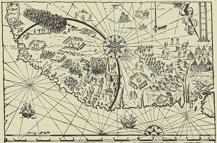 RECONNAISSANCE MILITAIRE DE LA RÉGION DE PERNAMBOUC, FAITE POUR STROZZI (I579) (Carte de Jacques de Vau à la…
