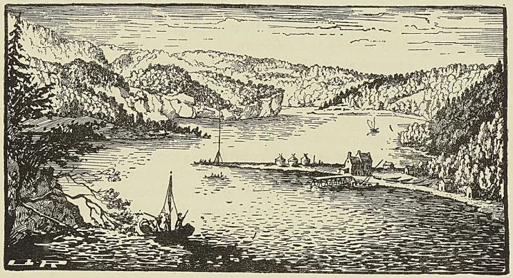VUE DE LA BAIE DE GASPÉ DANS LE GOLFE DU SAINT-LAURENT ET DE L’ÉTABLISSEMENT Détruit par le général Wolfe, 1758…
