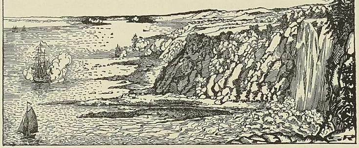 VUE DES CHUTES MONTMORENCY ET ATTAQUE CONDUITE PAR LE GÉNÉRAL WOLFE SUR LES POSITIONS FRANÇAISES PRÈS DE BEAUFORT…