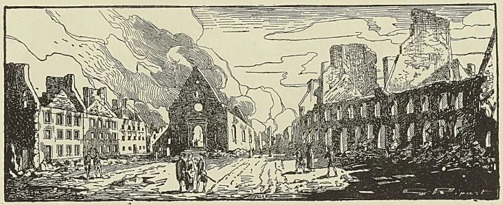 1759, PLACE DE L’ÉGLISE NOTRE-DAME DES VICTOIRES (D’après une gravure anglaise du dix-huitième siècle).