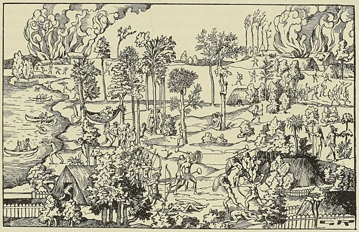 FIGURES DE BRÉSILIENS, d’après une gravure du XVie siècle, Bibliothèque nationale