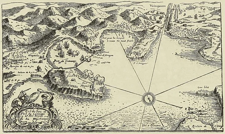 PORT-ROYAL DE LA MARTINIQUE, d’après une carte du xvie siècle