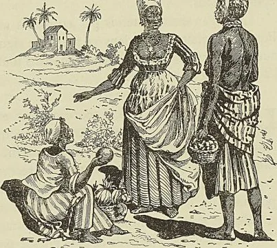 AFFRANCHIE ET ESCLAVES, d’après une gravure du XVIlle siecle
