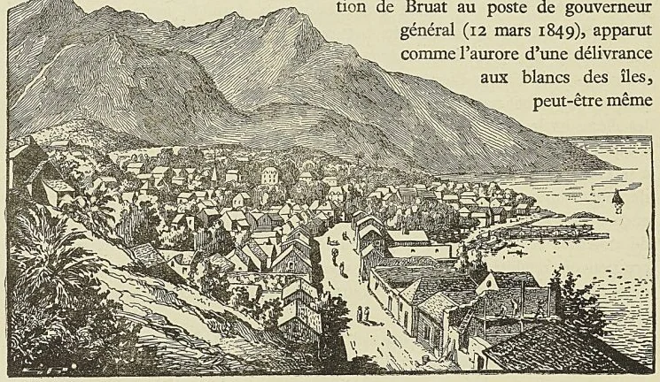 LA GUADELOUPE. LA BASSE-TERRE, d’après la lithographie de A. Budan