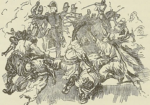BATAILLE DE LA SıKKAK, d’après le tableau d’Horace Vernet. (Musée de Versailles.)