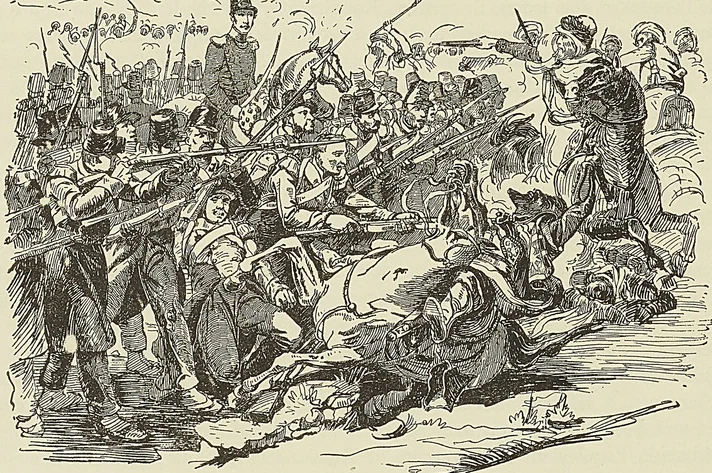 CHANGARNIER ET LE 2º LÉGER, d’après le tableau d’Horace Vernet. (Musée de Versailles.)