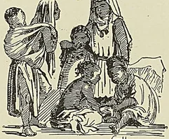 ENFANTS INDIGÈNES, d’après un croquis de l’Illustration, cul-de-lampe