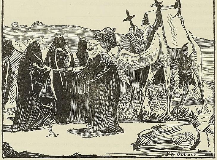 : LA SALUTATION AUX FEMMES (d’après le tableau de P.-E. Dubois).