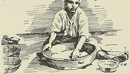 FEMME PRÉPARANT LE COUSCOUSS