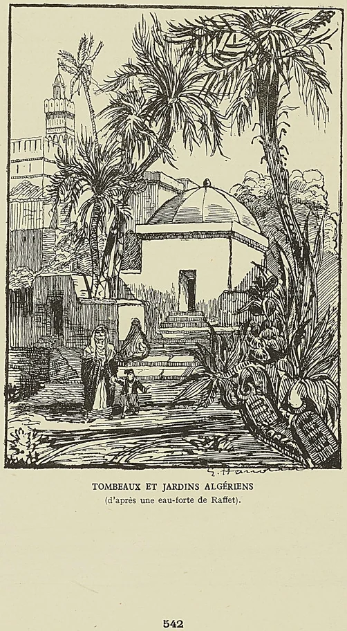 TOMBEAUX ET JARDINS ALGÉRIENS, d’après Raffet