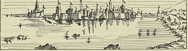 LA VILLE ET LE PORT DE SANTA-CROCE (D’après une gravure du xviii• siècle - Bibliothèque Nationale - Réserve).