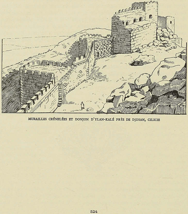 MURAILLES CRÉNELÉES ET DONJON D’YLAN-KALÉ, près de Djihan (Cilicie)