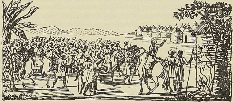 L’ARMÉE DE FOUTATORO (Dessin d’Ambroise Tardieu, Mollien, Voyages dans l’intérieur de lAfrique).