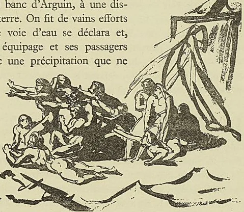 LE RADEAU DE LA  MÉDUSE , première esquisse abandonnée de Géricault