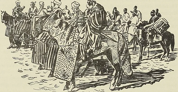CAVALIERS MATELASSÉS, ESCORTE DU CHEF DE Bosso, document de la mission Tilho