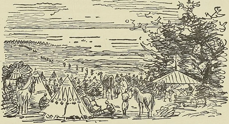 LA COLONNE MONTEIL AU ICHAD, d’après un dessin de l’Illustration