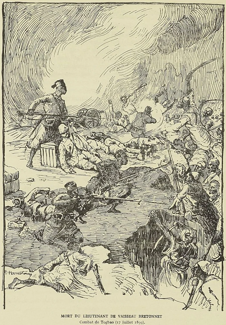 MORT DU LIEUTENANT DE VAISSEAU BRETONNET AU COMBAT DE TOGBAO (17 juillet 1899)
