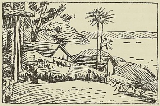 BANGUI EN 1896, d’après la peinture de Ch. Castellani
