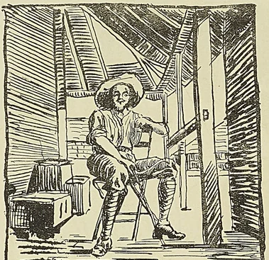 LE MÉDECIN COLONIAL EN COLONNE, d’après un croquis de la mission Gentil