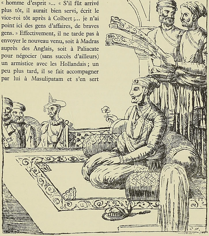 RADJAH PARÉ, SULTAN DE BIJAPOUR (D’après une eau-forte du Musée de l’Armée.)