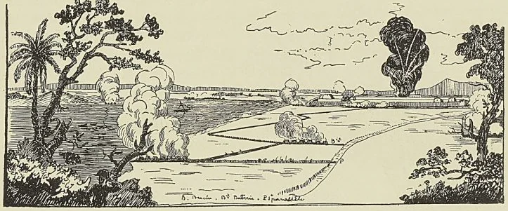 VUE DU NORD-OUEST DE SERINGAPATAM AVEC LES APPROCHES, LES BATTERIES ET LA BRÈCHE (D’après Histoire des progrès el de la…
