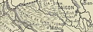 LES PROVINCES DE LA BASSE COCHINCHINE, carte extraite de Pallu. Histoire de l’expédition de