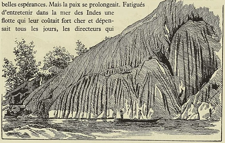 SEYCHELLES, ÎLE MAHÉ. LA POINTE LARUE, d’après Alluaux : Voyage aux îles Seychelles